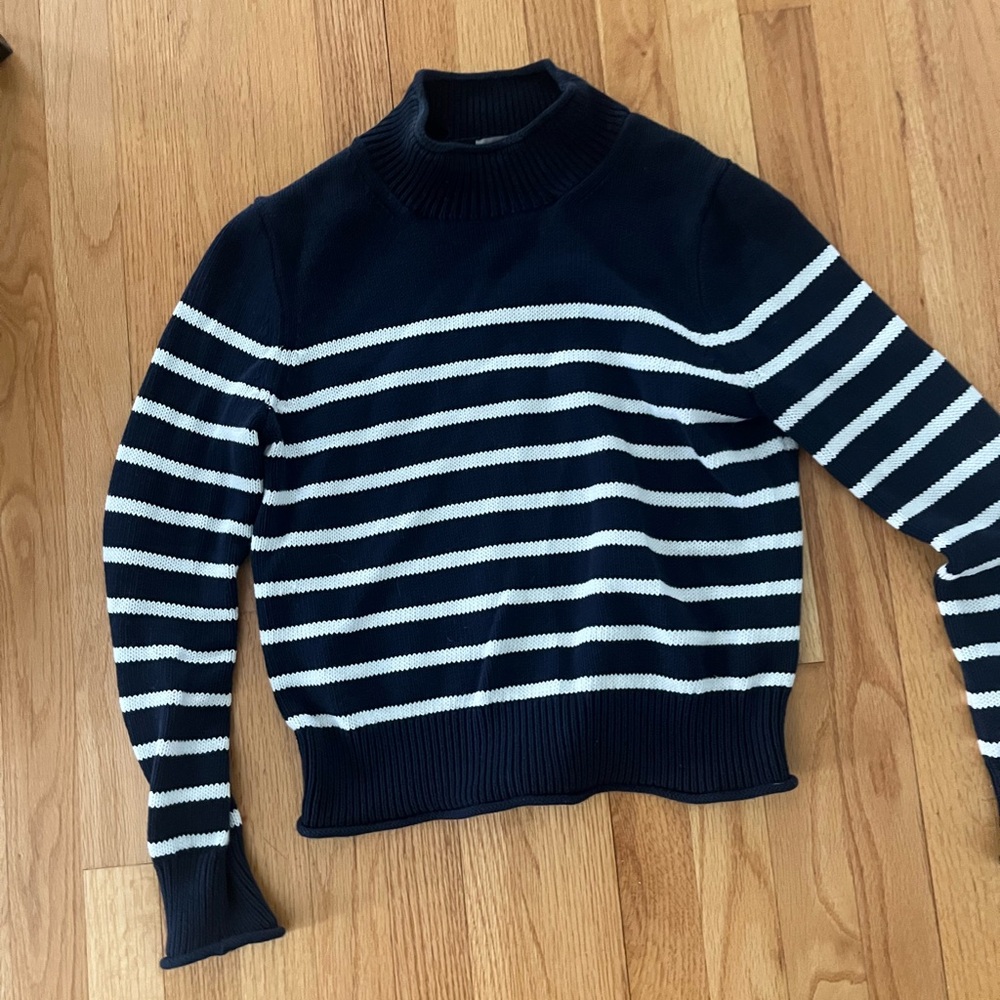 Navy and White Striped Sweater